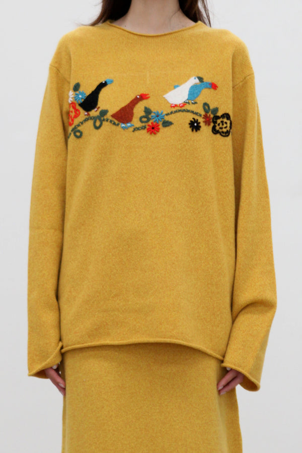 YANYAN KNITS Fall/Winter 2025 Pullover Sweater YYK-YYW25-1322-HUANG Yellow (YYW25-1321 YYW25-1322)